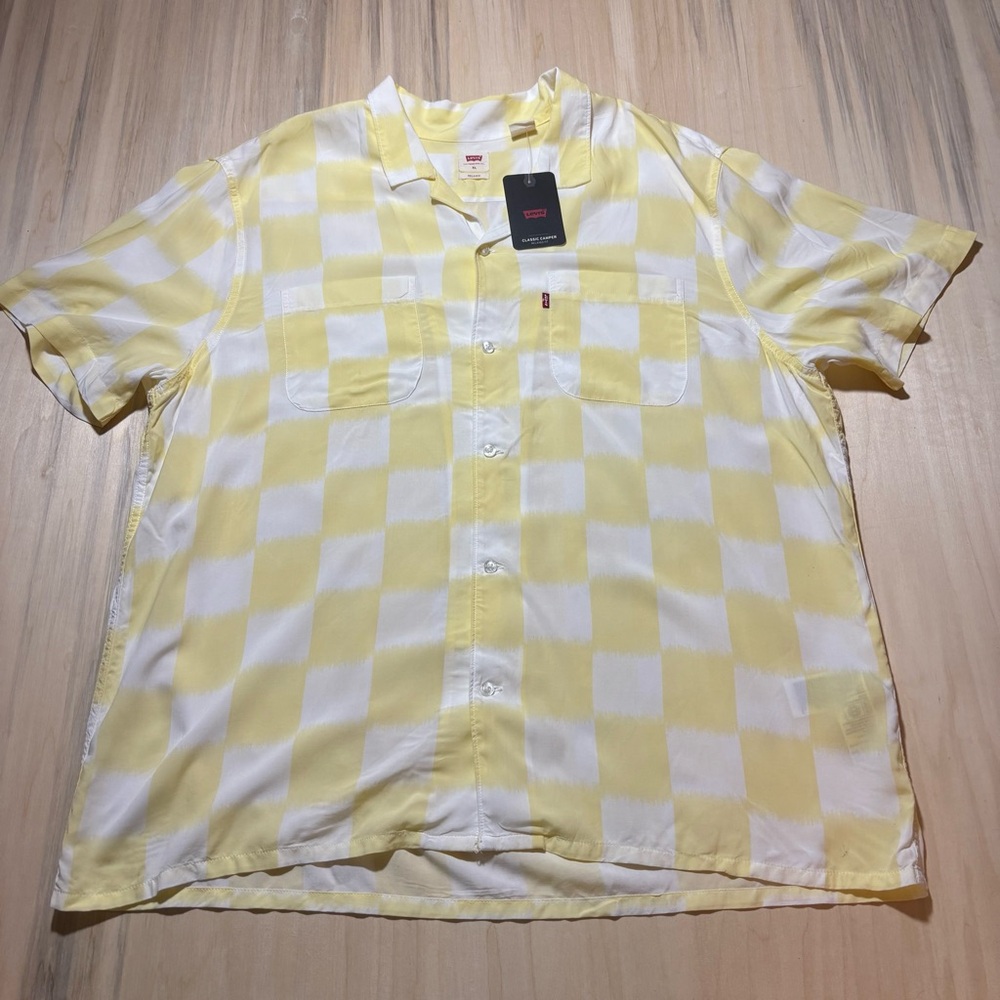Levi's NWT Men's Casual Yellow Plaid Shirt Relaxed Fit